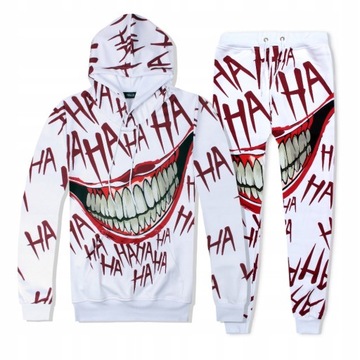 MĘSKI KOMPLET DRESOWY SPODNIE BLUZA 3D PRINT JOKER