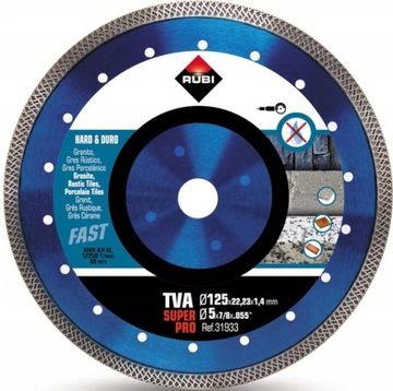 RUBI TVA 125 mm TARCZA DO GRESU GRANITU NA SUCHO