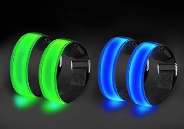 СВЕТООТРАЖАЮЩИЕ СВЕТОДИОДНЫЕ БРАСЛЕТЫ 2 ЦВЕТА 4 ШТ.