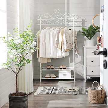 Stylowy biały stojak na ubrania Do pokoju 155 cm