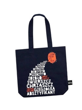 TORBA BAWEŁNIANA GRANATOWA LEARN POLISH