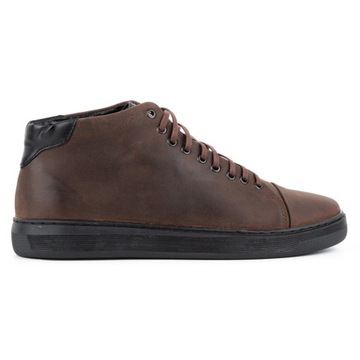 Buty męskie casual skórzane 2110 ciemny brąz 43
