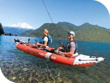 Экскурсия Про на байдарке на 2 человека Насос Intex + лопасть 68309 МОДЕЛЬ 2024 г.