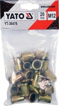 YATO Nitonakrętki stalowe M12 20szt.