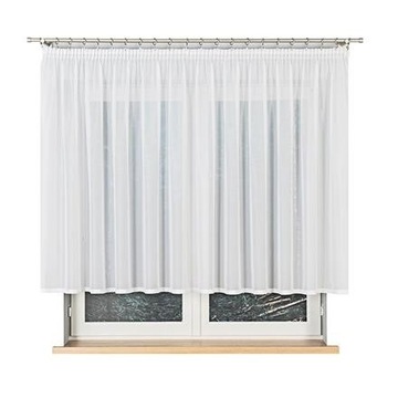 Firana gotowa krótka z woalu 150x650 cm gładka - idealna do salonu