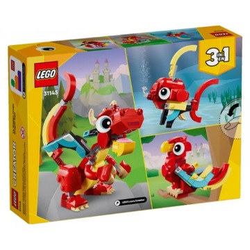 LEGO Creator 3in1 31145 Подвижные фигурки Красный Дракон Рыба Феникс 3в1