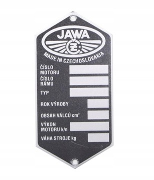 TABLICZKA ZNAMIONOWA JAWA 353 360 559 KIVACKA PO R
