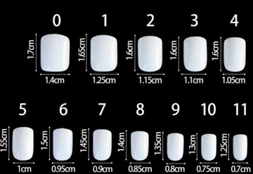 PAZNOKCIE SZTUCZNE TIPSY KWADRAT CZERWONE Z KLEJEM 24SZT