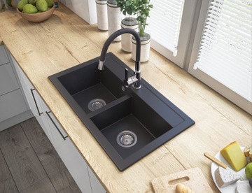 ГРАНИТНАЯ МОЙКА + ГИБКИЕ ОБОРУДОВАНИЯ + НАСТЕННЫЙ СИФОН D