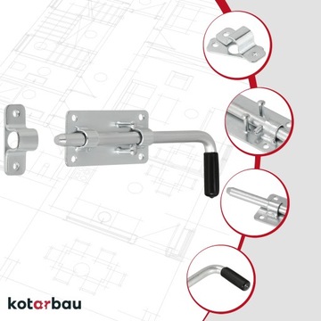 ГАРАЖНЫЙ ПОСЛЕДНИЙ БОЛТ ЗАКРЫТИЯ ДЛЯ ВОРОТ, КАЛИТКИ, ДВЕРИ, РЕЗИНОВАЯ РУЧКА, 220ММ