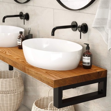 Деревянная столешница для ванной комнаты 60х45, прямая