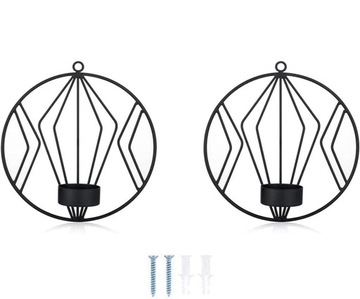 ŚWIECZNIKI ŚCIENNE ZESTAW METALOWE NA ŚCIANĘ LOFT