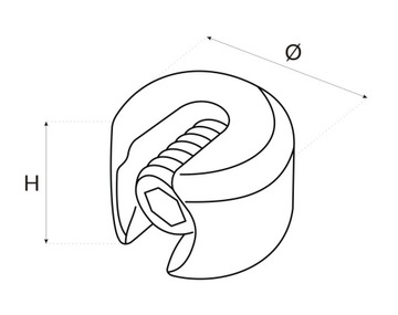 Зажим для веревки Веревочный крюк Веревочный секундомер НЕРЖАВЕЮЩАЯ НЕржавеющая сталь 2 мм 5 шт.