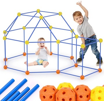 КРЕАТИВНЫЙ НАБОР, СОЛОМКА, Конструктор БОЛЬШИЕ БЛОКИ для детей БАЗОВАЯ ПАЛАТКА 86