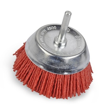 SZCZOTKA NYLONOWA DOCZOŁOWA NA WIERTARKĘ 75MM NYLON ŚCIERNY