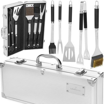 НАБОР СТОЛОВЫХ ПРИБОРОВ И АКСЕССУАРОВ ДЛЯ ГРИЛЯ ЧЕМОДАН XXL ЭКСКЛЮЗИВНЫЕ СТОЛОВЫЕ ПРИБОРЫ СТАЛЬ