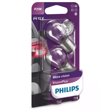 Philips Żarówki P21W VisionPlus +60% Światła