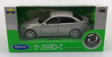WELLY BMW 330i SILVER 1:34 новая металлическая модель