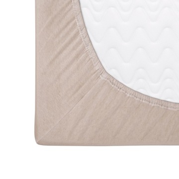 Prześcieradło jersey z gumką 130/140x200 beżowe