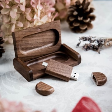 Флешка-накопитель ОРЕХ, 64 ГБ 3,0 + 3,2 USB-C TYPE C + КОРОБКА + ГРАВИРОВКА ВАШЕГО ЛОГОТИПА