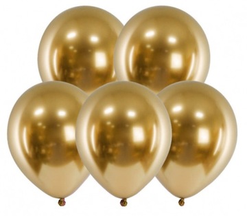 Balony chrom metalizowane złote 1-99 urodziny duże