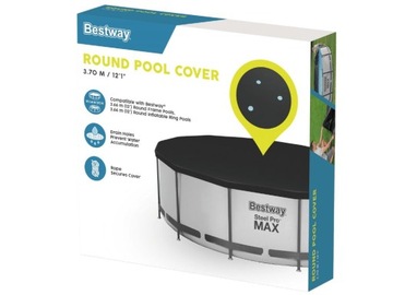 Pokrywa Basenowa na Basen Stelażowy 366 cm Bestway 58037 NOWY MODEL 2024