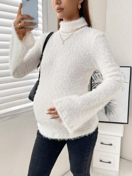 ТРИКОТАЖНЫЙ ДЖЕМПЕР ДЛЯ МАТЕРИ ЭКрю HAIRY С ТЮРЛЕНИЮ SHEIN M