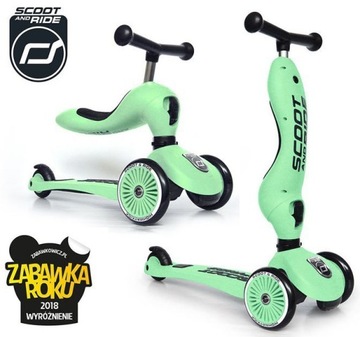 ТРЕХКОЛЕСНЫЙ СКУТЕР Scoot & Ride 2в1 ШЛЕМ КИВИ