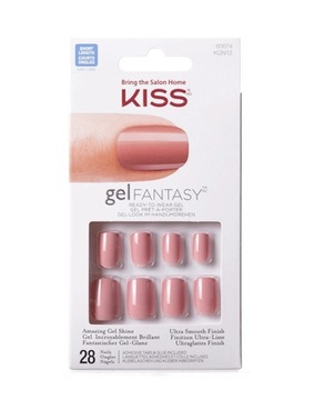 Накладные ногти на клею, короткие кончики Kiss Gel, размер S, розовые