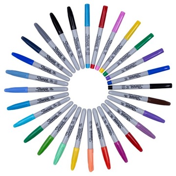 Маркеры Sharpie CREATIVE перманентные мелкие 28 цветов ПАВЛИН В ПОДАРОК