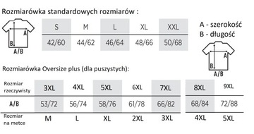 Koszulka T-shirt Bawełna Oversize czerwona 3XL 46