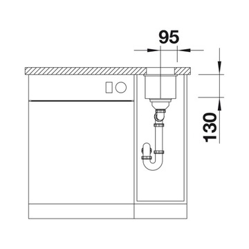 Zlew Blanco SUBLINE 160U antracyt 523396 + syfon