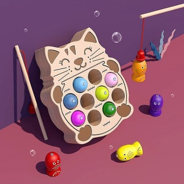 Рыбалка Аркадная игра Деревянный магнит