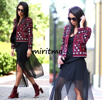 A167 КУРТКА-КИМОНО С ВЫШИВКОЙ ZARA - S