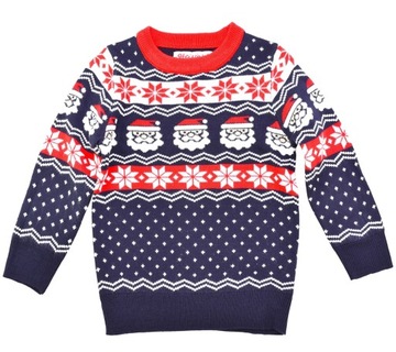 DZIECIĘCY SWETER ŚWIĄTECZNY NORWESKI ŚWIĄTECZNE WZORY MIKOŁAJ ŚWIĘTA 4/5