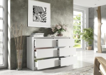 БЕЛЫЙ КОМОД 140см 6 ЯЩИКОВ