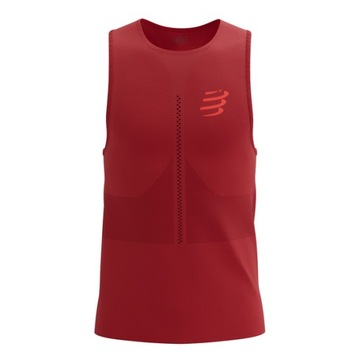 COMPRESSPORT Koszulka biegowa PRO RACING SINGLET samba red M