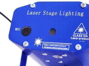 LASER DISCO PROJEKTOR LASEROWY CZUJNIK DŹWIĘKU 3D