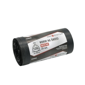 Worki na śmieci odpady super mocne LDPE 120L 25szt