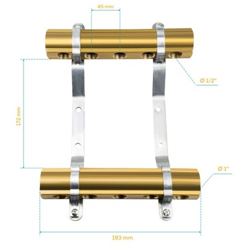 ROZDZIELACZ PODŁOGÓWKI Ogrzewania CO Podłogowego 5 OBWODÓW Sekcji KOLEKT 4F