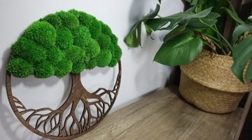 Декоративная картина на подушку из древесного мха 90 см