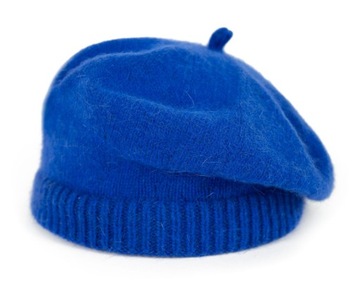 Beret Damski Klasyczny Francuski Angorowy Zimowy Jesienny Wiosenny Antenka