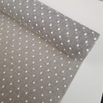 Джутовый холст, ткань серого цвета в горошек, 48см 4,5м