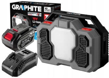 ГРАФИТОВАЯ КОНСТРУКЦИЯ РАДИО BLUETOOTH LED 18V + 6Ah