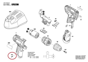 Bosch GSR 10,8-2-LI Śruba do korpusu 1szt ORYGINAŁ