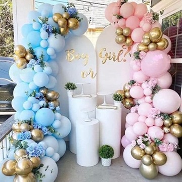 Płeć Reveal Niebieskie Różowe Balony Baby Shower