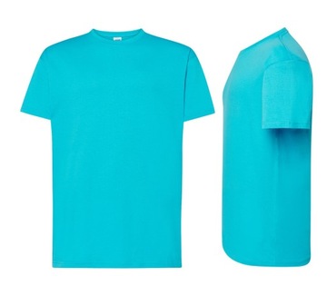 T-SHIRT MĘSKA koszulka bawełniana JHK TSRA-150 turkus TU r. M