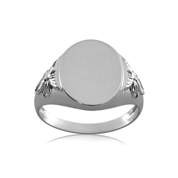 SREBRNY SYGNET Z ORNAMENTAMI PR. 925 + GRAWER