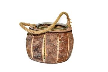 ŚWIECZNIK DREWNIANY 17X17X12CM