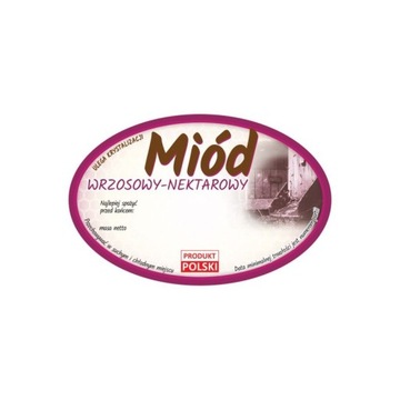 Etykiety owalne na miód wrzosowy (100szt) E366